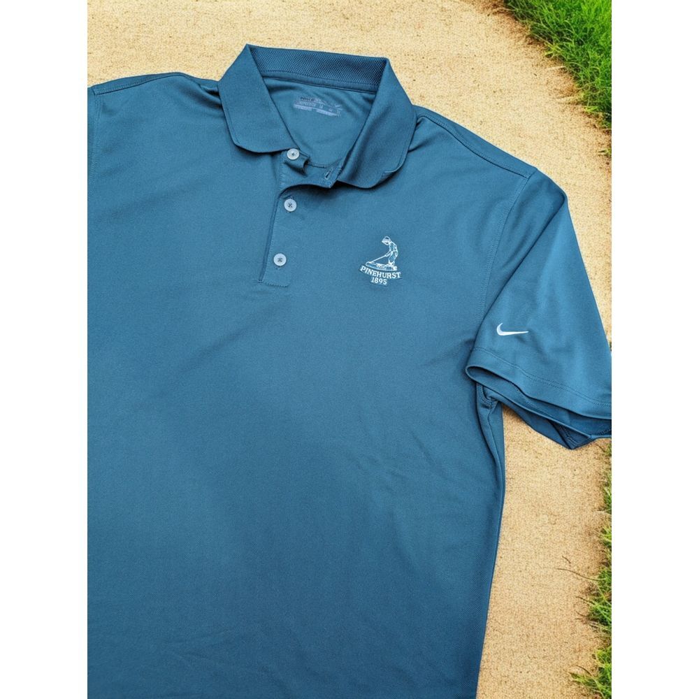 NIKE Fit Dry GOLF Shirt Green S/S Polo Pinehurst‎ Putter Boy - Men's Size M